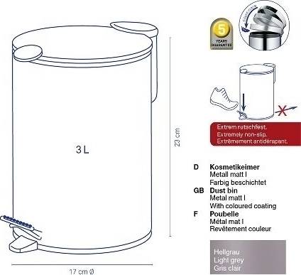 Kela Kosmetický koš 3 l MATS tmavě modrá 