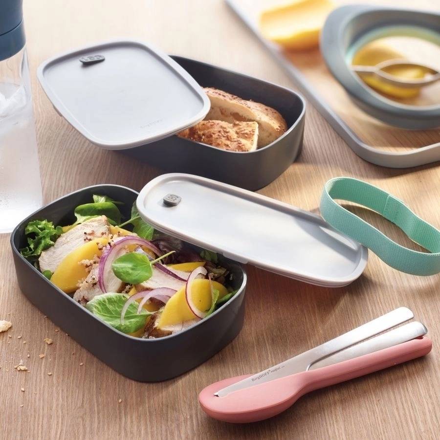 Berghoff Box na svačinu dvojitý LEO šedá 