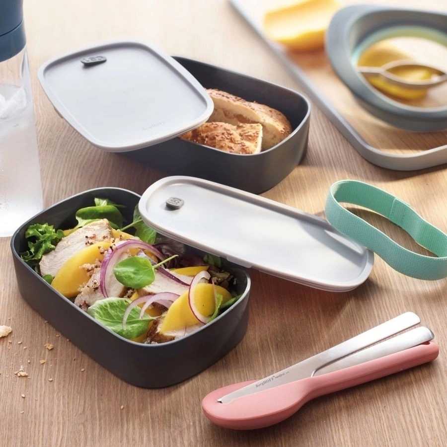 Berghoff Box na svačinu dvojitý LEO šedá