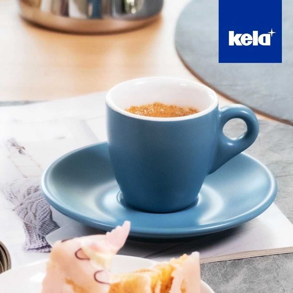 Kela Hrnek na espresso s podšálkem sada 4 ks MATTIA tyrkysová 