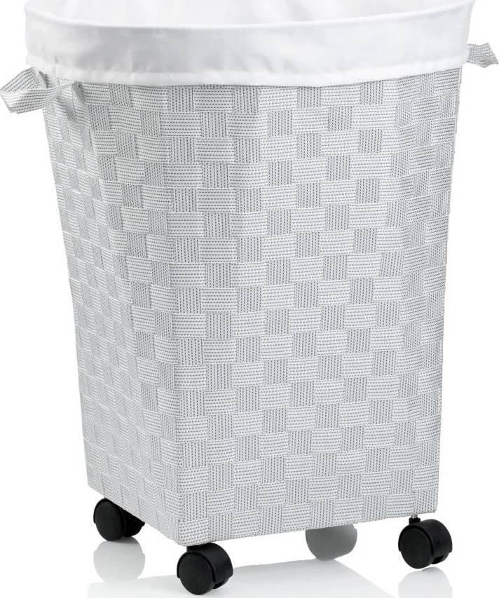 Kela Koš na prádlo na kolečkách PORTO bílá