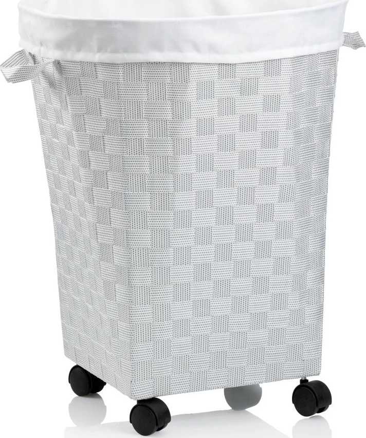 Kela Koš na prádlo na kolečkách PORTO bílá