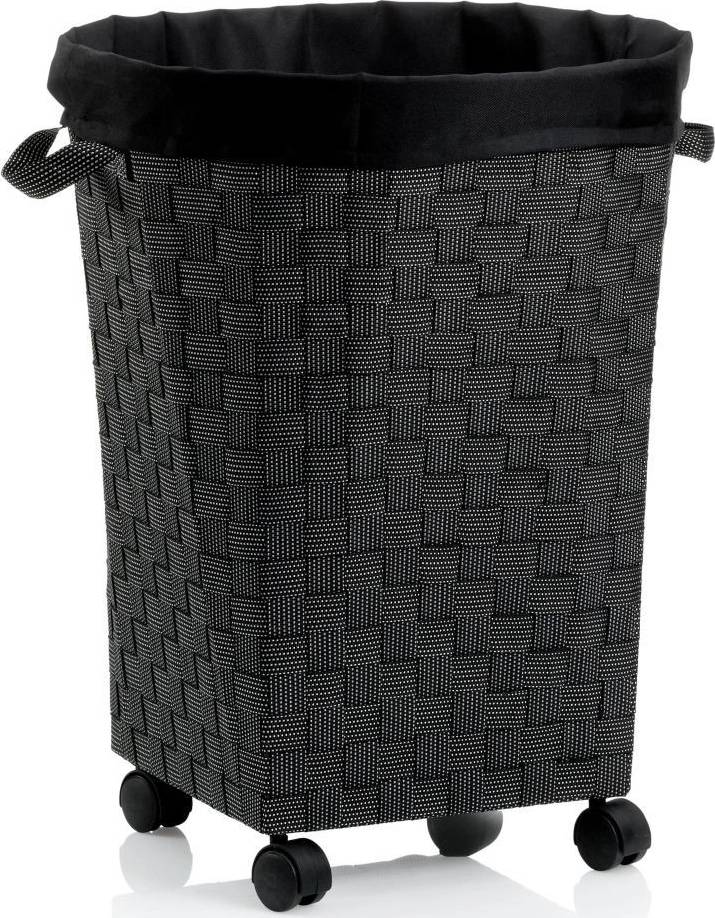 Kela Koš na prádlo na kolečkách PORTO černá 