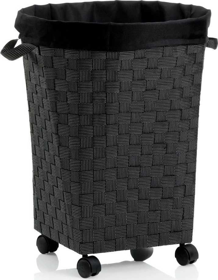 Kela Koš na prádlo na kolečkách PORTO černá 