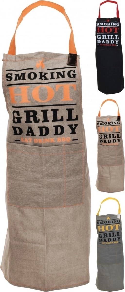 Excellent Zástěra kuchyňská BBQ šedá/oranžová 