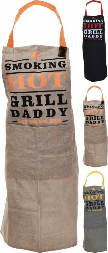 Excellent Zástěra kuchyňská BBQ šedá/oranžová 