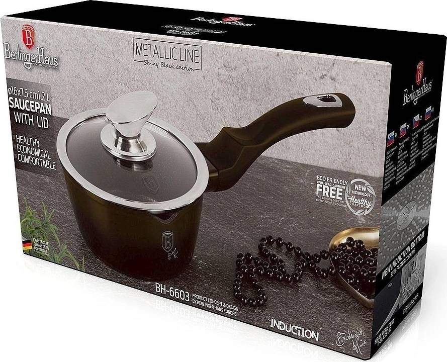 Berlingerhaus Rendlík s poklicí s mramorovým povrchem 16 cm Shiny Black Collection 