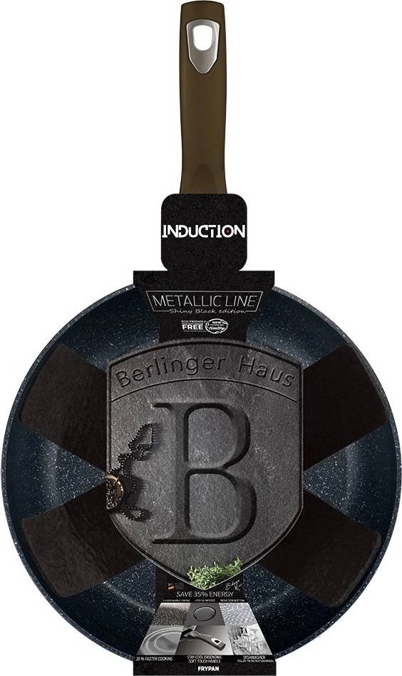 Berlingerhaus Pánev s mramorovým povrchem 24 cm Shiny Black Collection 