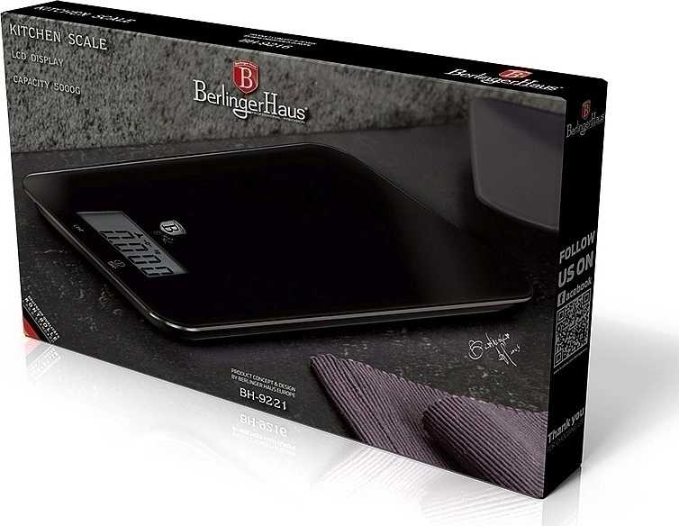 Berlingerhaus Váha kuchyňská digitální 5 kg Shiny Black Collection