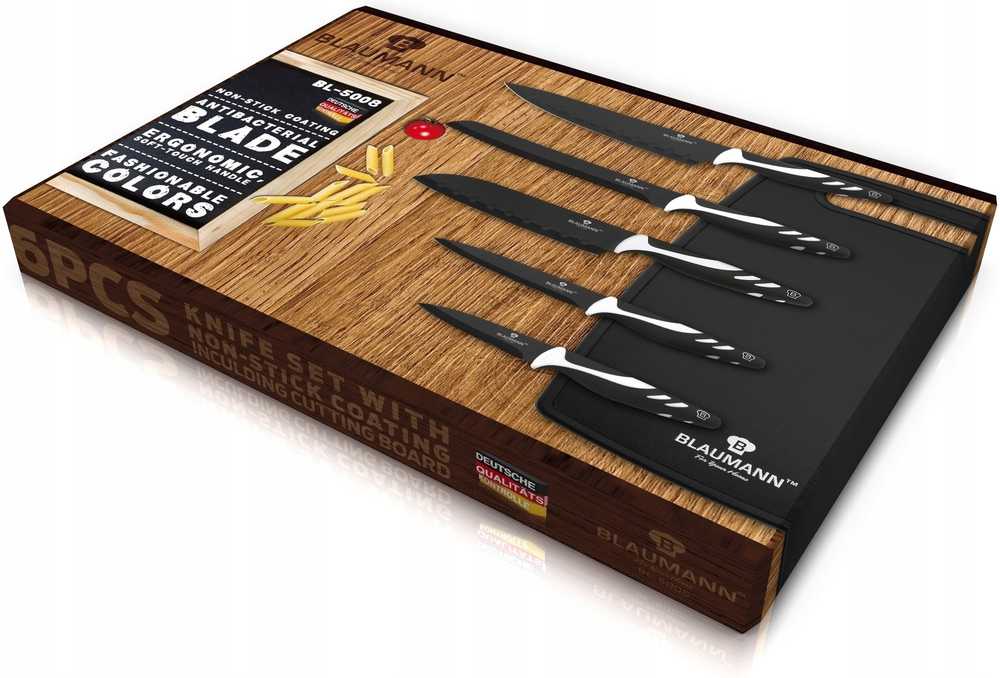 Blaumann Sada nožů s nepřilnavým povrchem + prkénko 6 ks NonStick Chef 