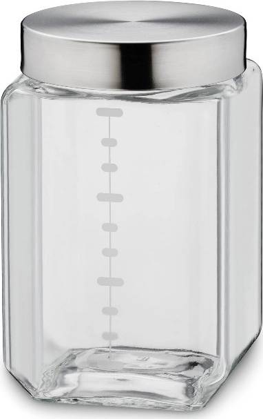 Kela Dóza skladovací sklo / nerez ISA 1,5 l