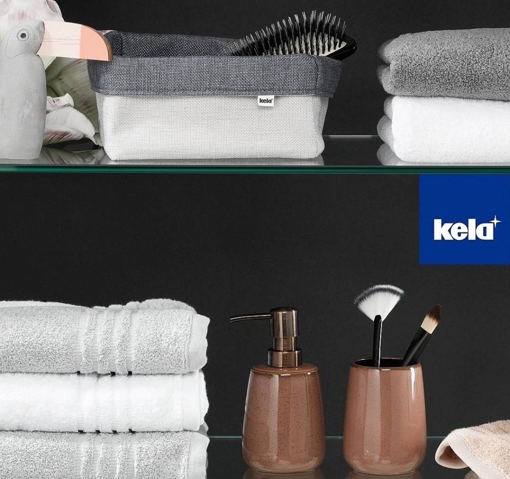 Kela Košík úložný do koupelny PALMA 19x19x10cm antracit 