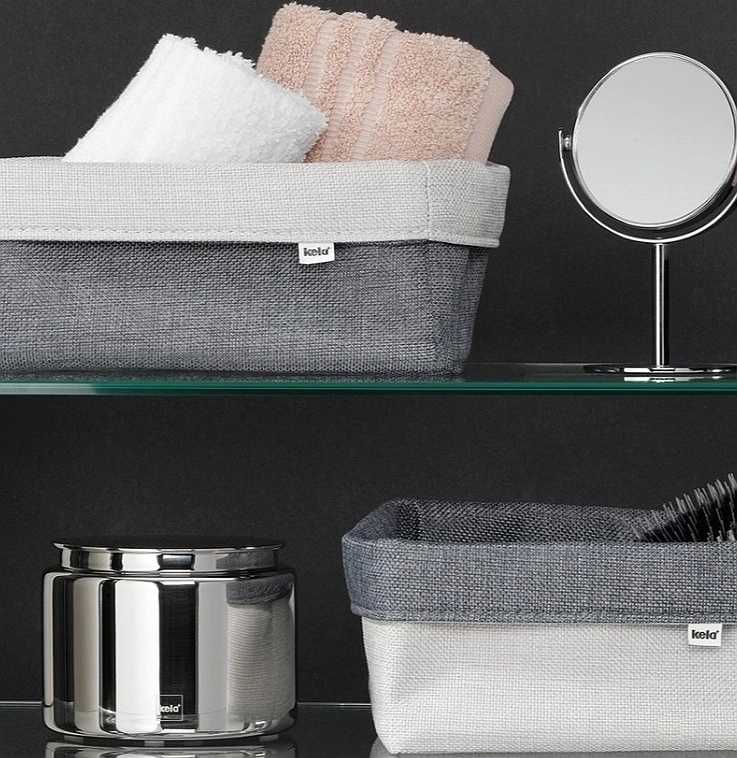 Kela Košík úložný do koupelny PALMA 19x19x10cm antracit 