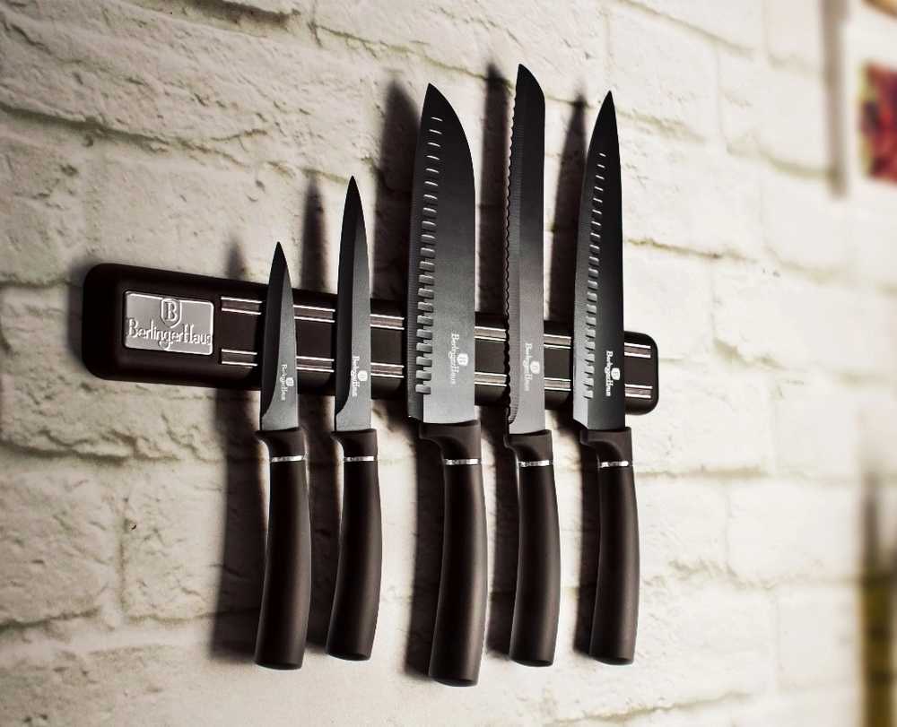 Berlingerhaus Sada nožů s magnetickým držákem 6 ks Royal Black Collection 