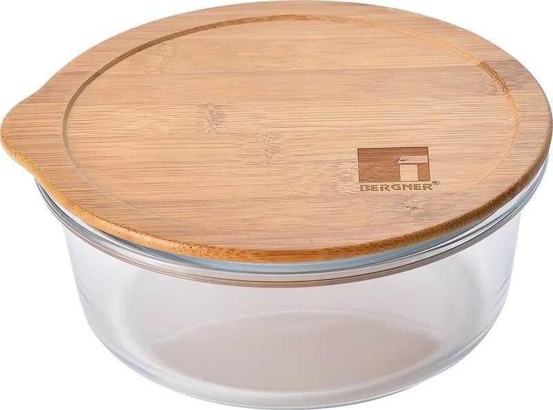 Bergner Dóza na potraviny skleněná s bambusovým víkem 0,95 l 