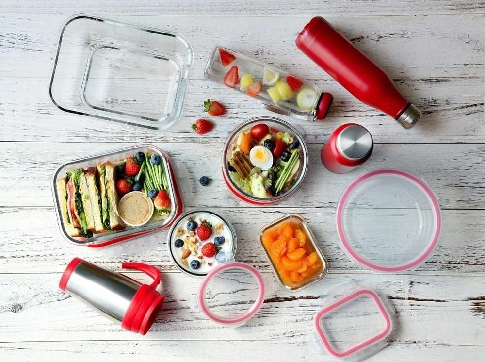 Bergner Dóza na potraviny skleněná se zaklapovacím víkem 1,2 l