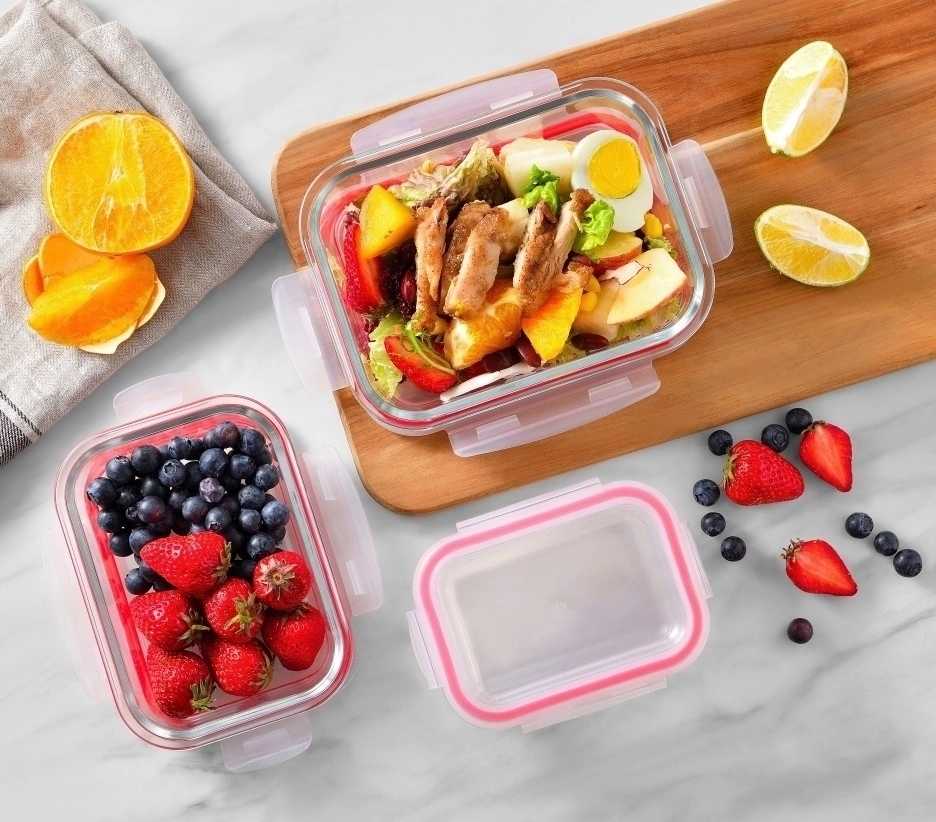 Bergner Dóza na potraviny skleněná se zaklapovacím víkem 1,2 l