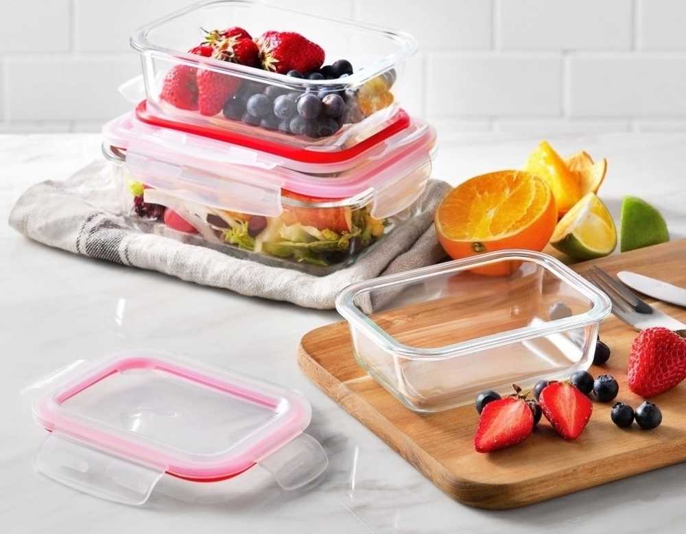 Bergner Dóza na potraviny skleněná se zaklapovacím víkem 1,2 l