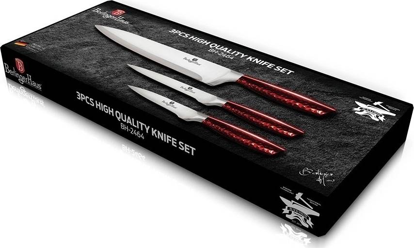 Berlingerhaus Sada nožů nerez 3 ks Burgundy Metallic Line