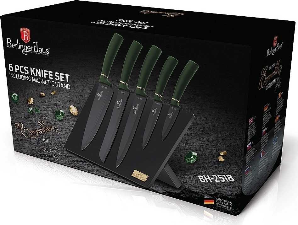 Berlingerhaus Sada nožů v magnetickém stojanu 6 ks Emerald Collection