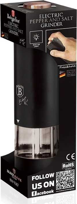 Berlingerhaus Mlýnek na pepř a sůl elektrický Black Rose Collection 