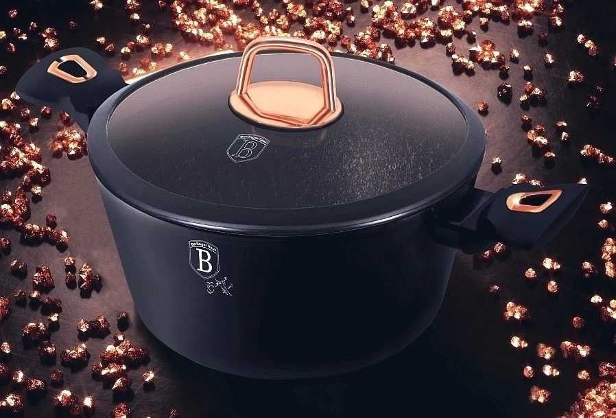 Berlingerhaus Sada hrnců s mramorovým povrchem 10 ks Black Rose Collection 