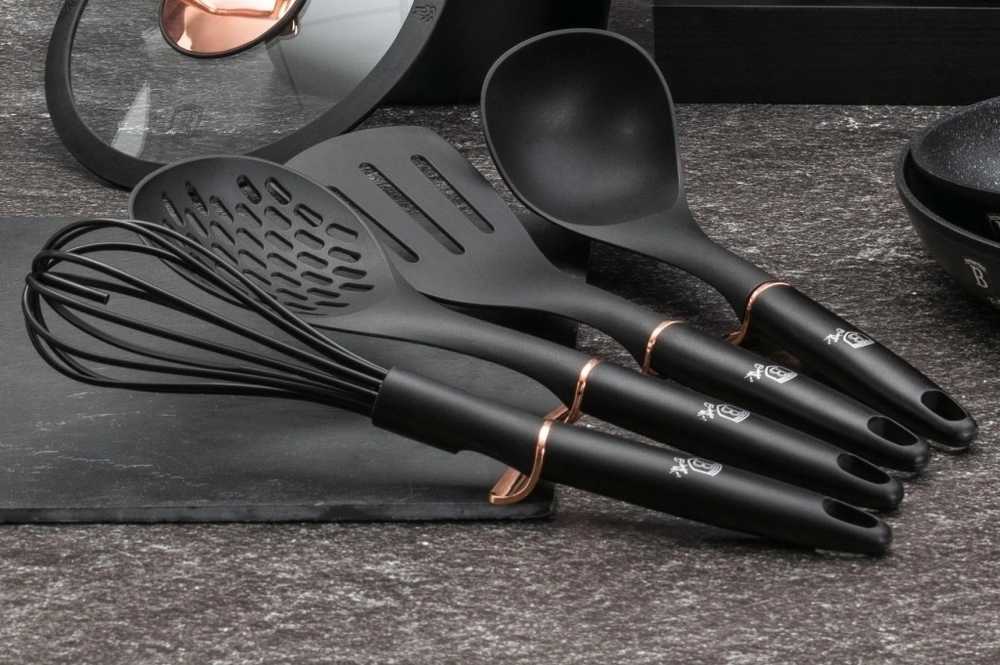 Berlingerhaus Sada hrnců s mramorovým povrchem 10 ks Black Rose Collection 