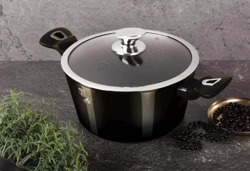 Berlingerhaus Sada nádobí s mramorovým povrchem 18 ks Shiny Black Collection