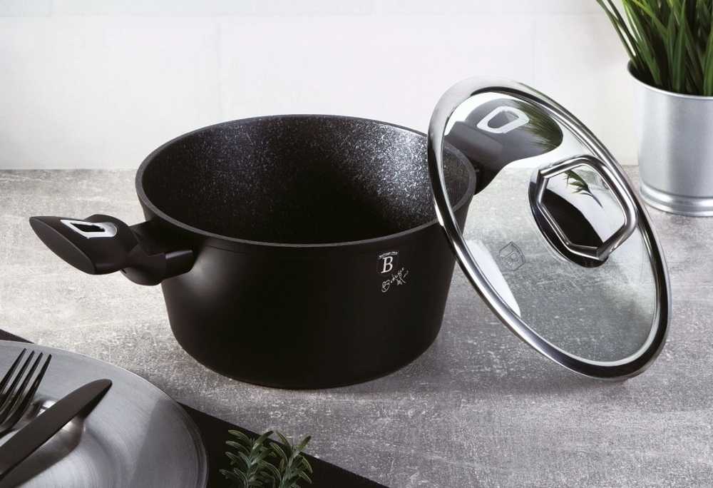 Berlingerhaus Sada nádobí s mramorovým povrchem 15 ks Royal Black Collection 