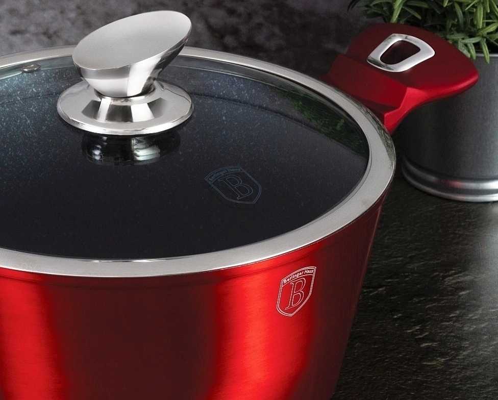 Berlingerhaus Sada nádobí s mramorovým povrchem 13 ks Burgundy Metallic Line