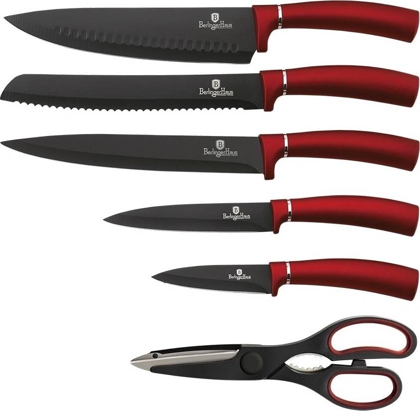Berlingerhaus Sada nožů ve stojanu 7 ks Burgundy Metallic Line