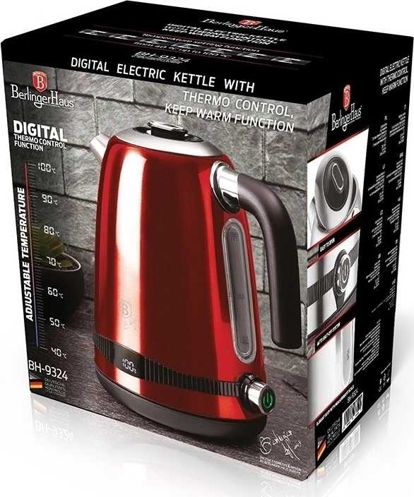 Berlingerhaus Rychlovarná konvice s regulací teploty 1,7 l Burgundy Metallic Line