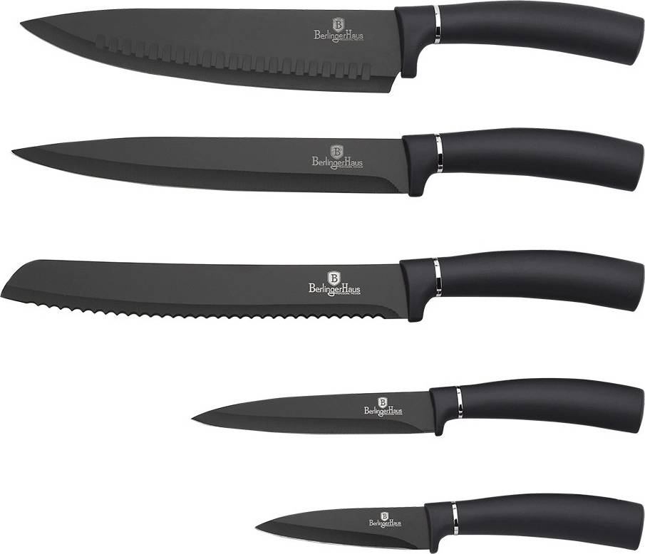 Berlingerhaus Sada nožů s magnetickým stojanem 6 ks Carbon PRO Line 