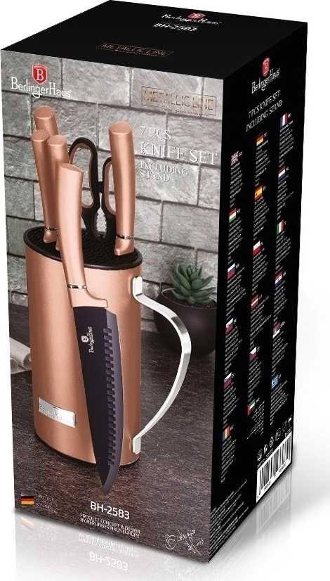 Berlingerhaus Sada nožů ve stojanu 7 ks Rosegold Metallic Line 