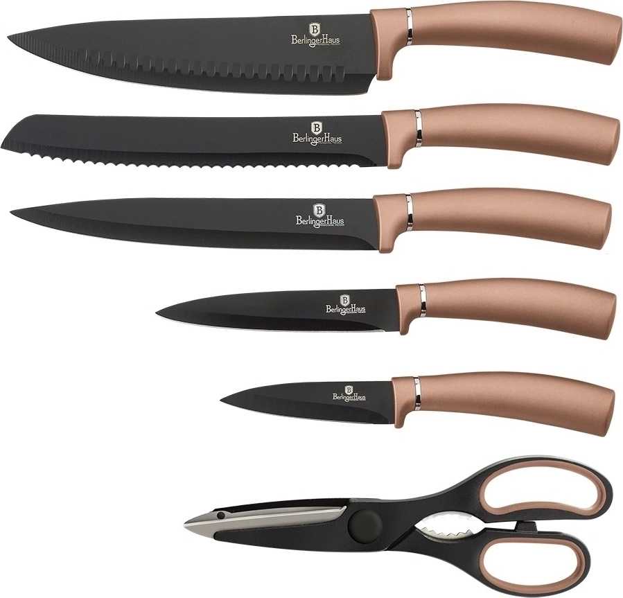 Berlingerhaus Sada nožů ve stojanu 7 ks Rosegold Metallic Line 