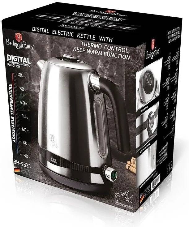 Berlingerhaus Rychlovarná konvice s regulací teploty 1,7 l Black Silver Collection 