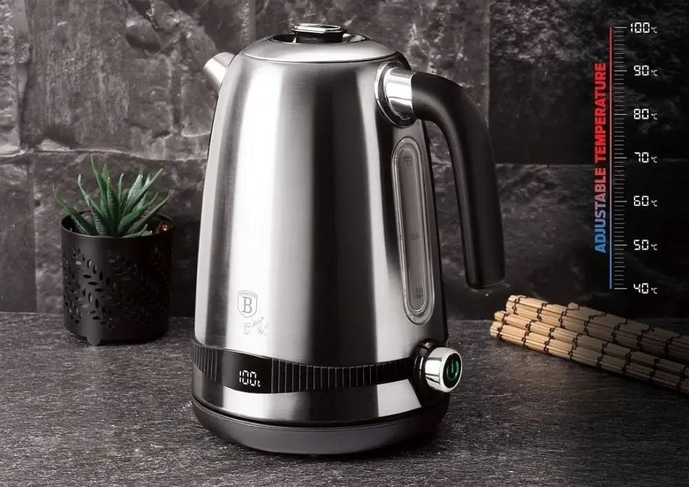 Berlingerhaus Rychlovarná konvice s regulací teploty 1,7 l Black Silver Collection 