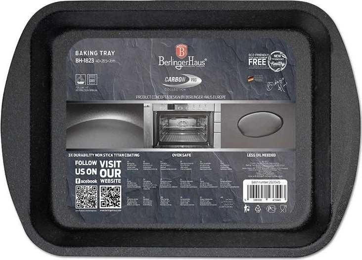 Berlingerhaus Pečící plech s titanovým povrchem 40x28,5cm Carbon PRO Line 