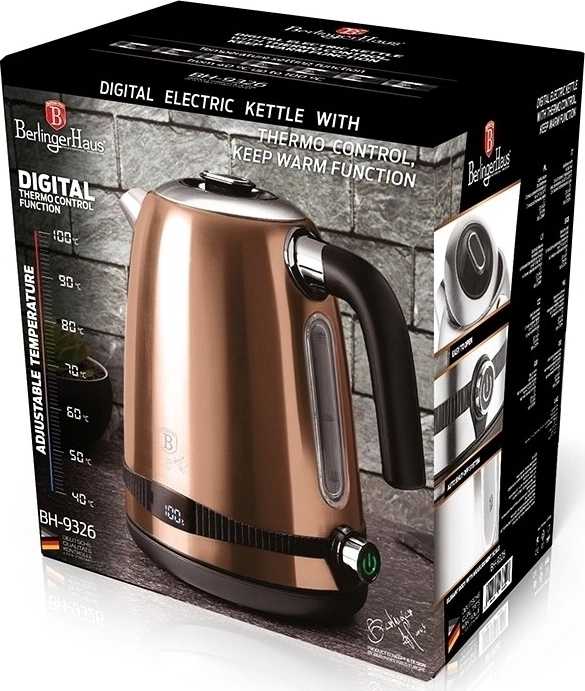 Berlingerhaus Rychlovarná konvice s regulací teploty 1,7 l Rosegold Metallic Line 