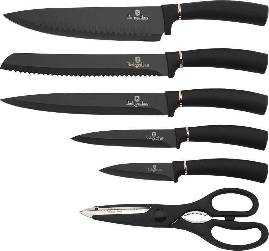 Berlingerhaus Sada nožů ve stojanu 7 ks Black Rose Collection 