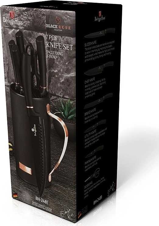 Berlingerhaus Sada nožů ve stojanu 7 ks Black Rose Collection 