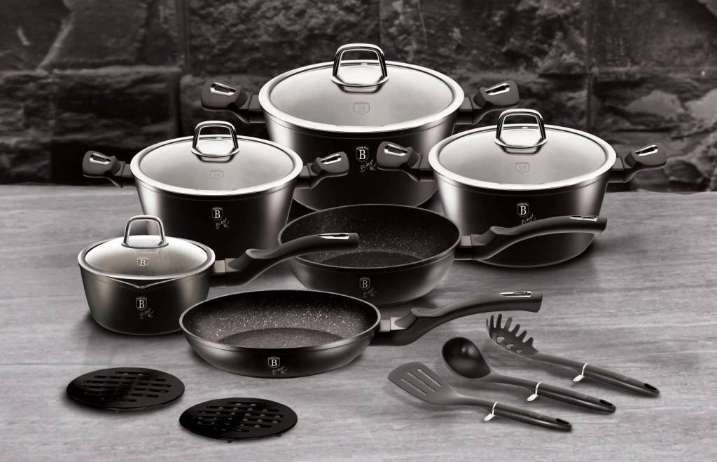 Berlingerhaus Pánev s mramorovým povrchem 28 cm Black Silver Collection