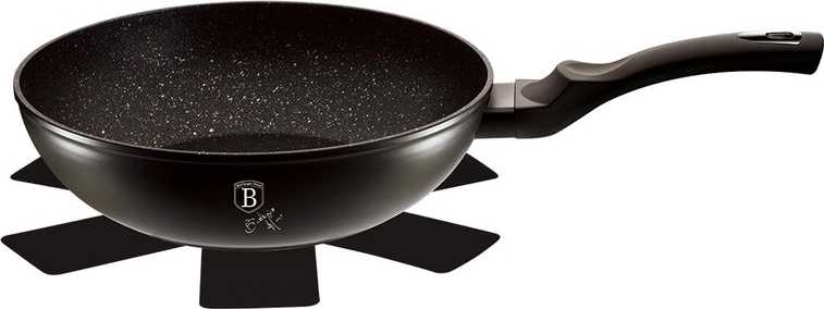Berlingerhaus Pánev WOK s mramorovým povrchem 28 cm Black Silver Collection 