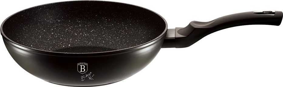 Berlingerhaus Pánev WOK s mramorovým povrchem 28 cm Black Silver Collection 