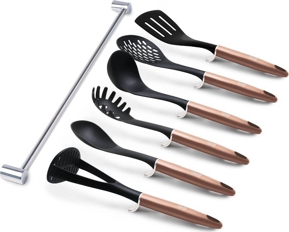 Berlingerhaus Kuchyňské náčiní s nástěnným držákem 7 ks Rosegold Metallic Line
