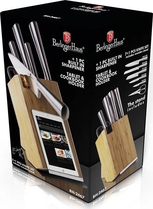 Berlingerhaus Sada nožů ve stojanu s držákem na tablet a brouskem 7 ks 