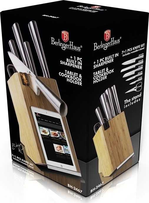 Berlingerhaus Sada nožů ve stojanu s držákem na tablet a brouskem 7 ks