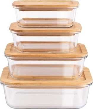 Berlingerhaus Dóza na potraviny s bambusovým víkem sada 4 ks