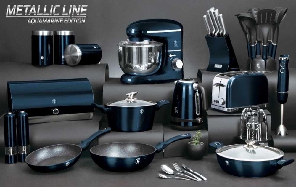 Berlingerhaus Sada nožů s magnetickým stojanem 6 ks Aquamarine Metallic Line 