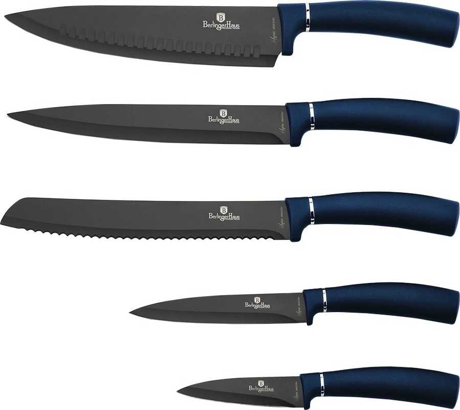 Berlingerhaus Sada nožů s magnetickým stojanem 6 ks Aquamarine Metallic Line 